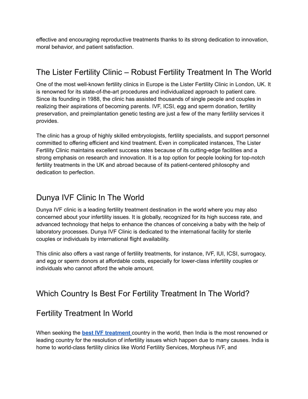 effective and encouraging reproductive treatments