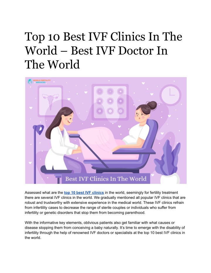 top 10 best ivf clinics in the world best