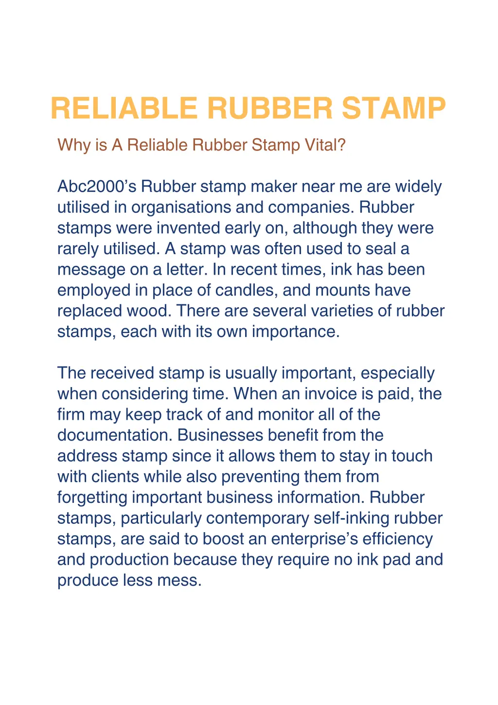reliable rubber stamp why is a reliable rubber