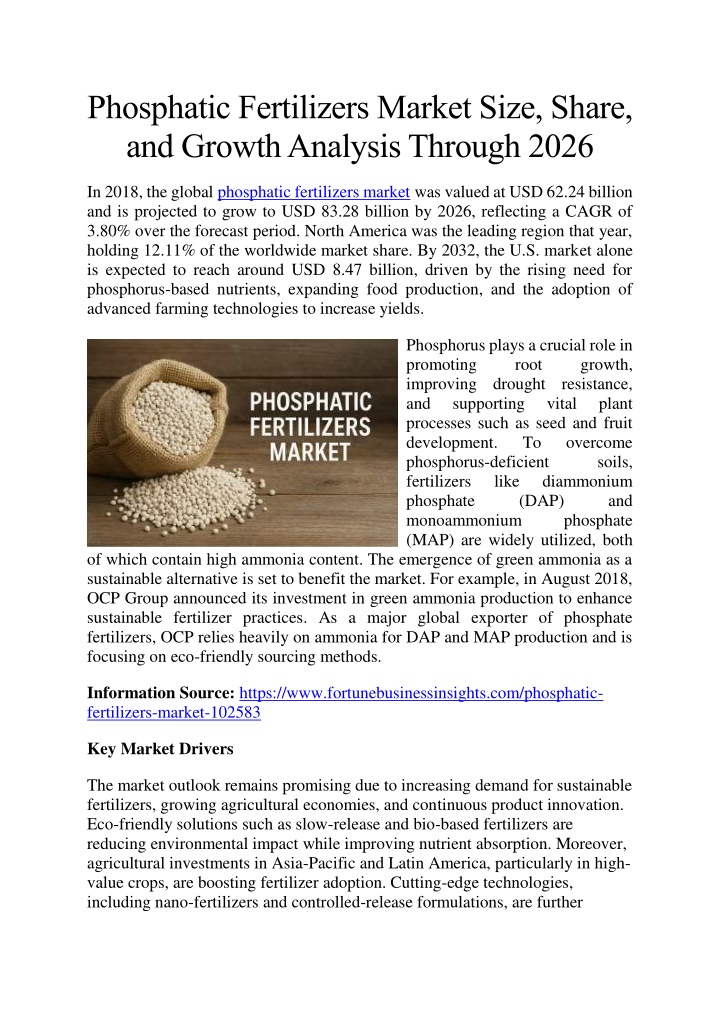 phosphatic fertilizers market size share