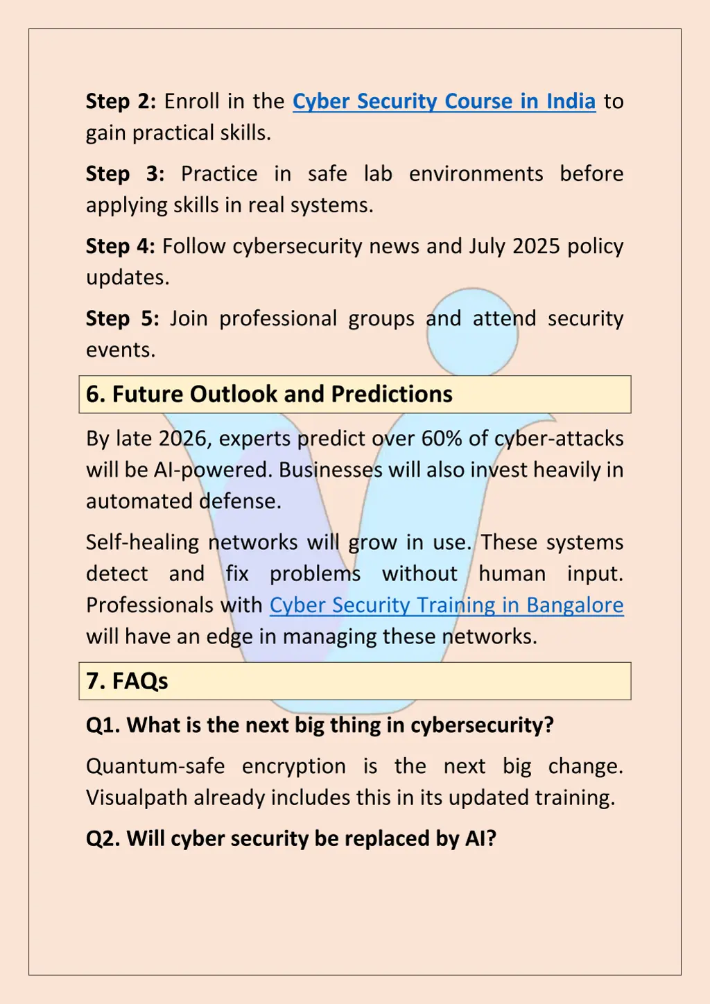 step 2 enroll in the cyber security course