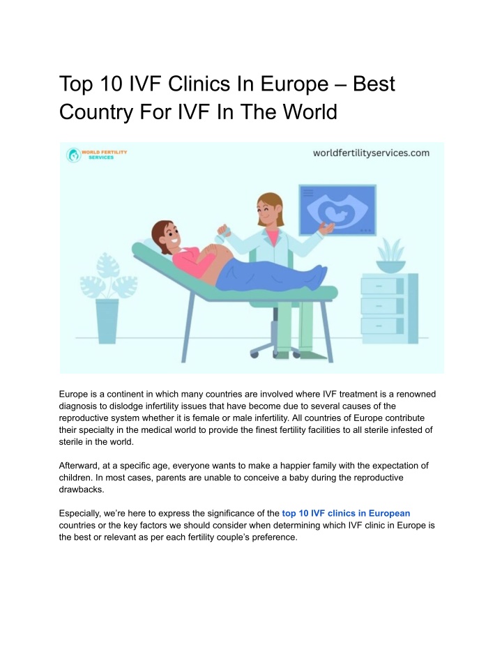 top 10 ivf clinics in europe best country