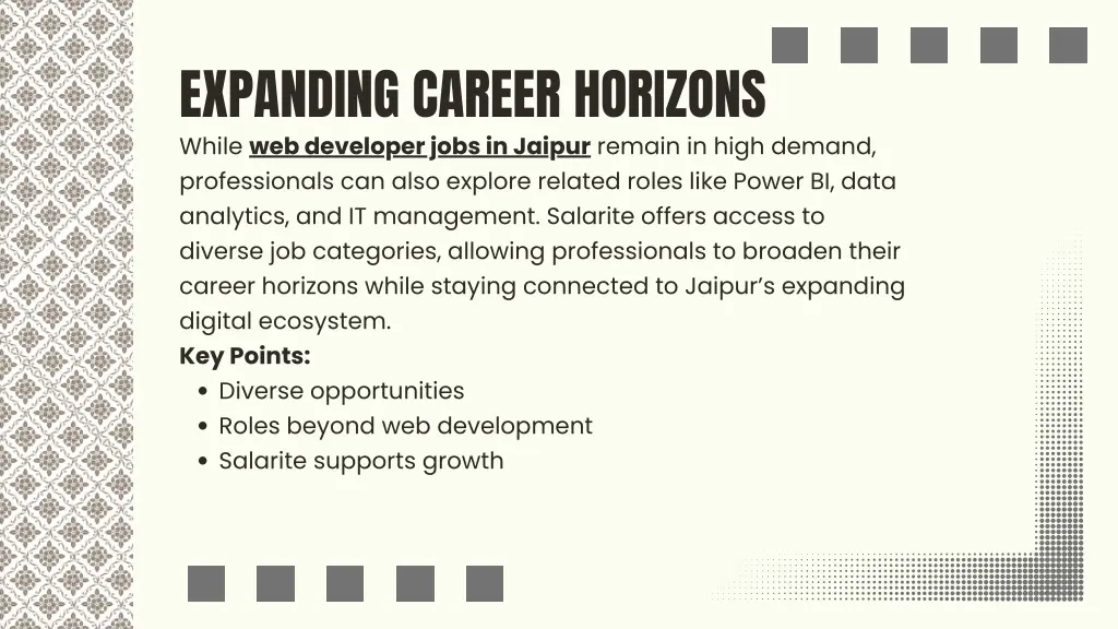 expanding career horizons while web developer