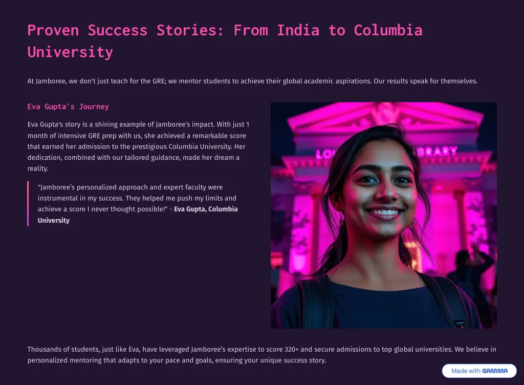 proven success stories from india to columbia