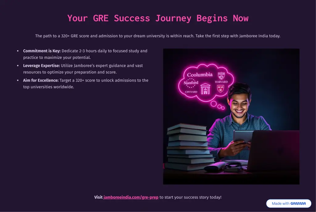 your gre success journey begins now