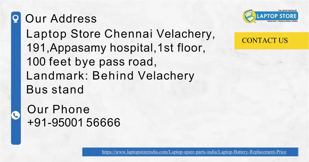 our address laptop store chennai velachery