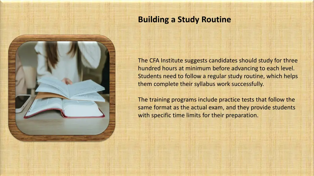 building a study routine