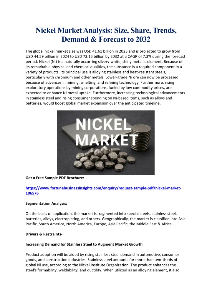 nickel market analysis size share trends demand