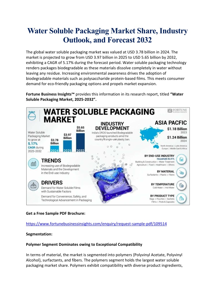water soluble packaging market share industry