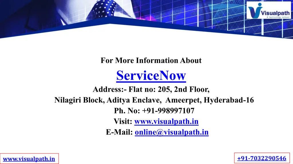 for more information about servicenow address