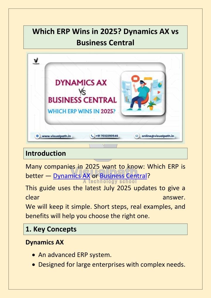 which erp wins in 2025 dynamics ax vs business