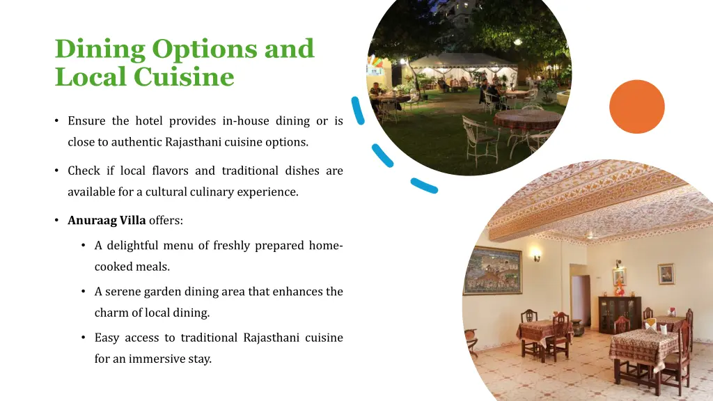 dining options and local cuisine