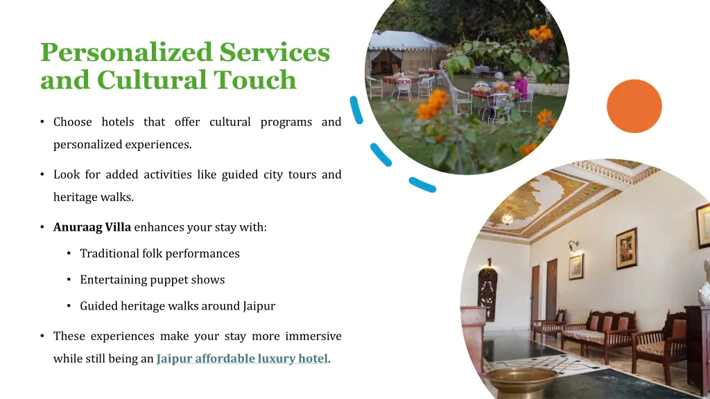 personalized services and cultural touch