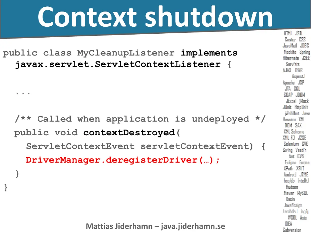 context shutdown