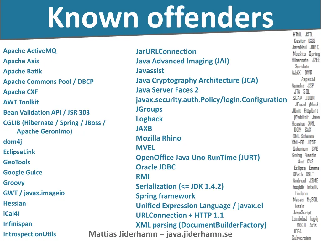 known offenders