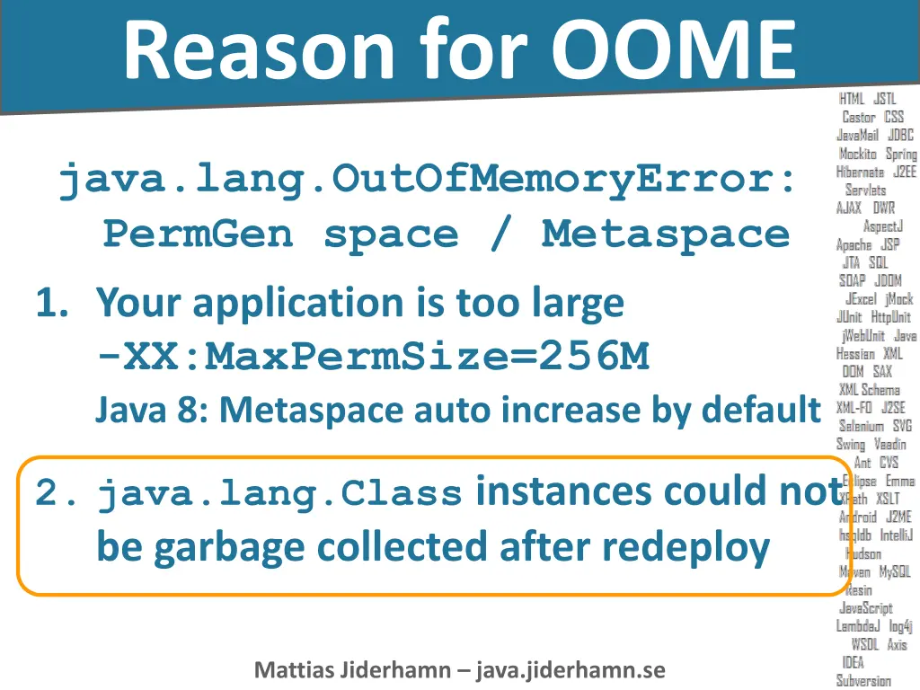 reason for oome