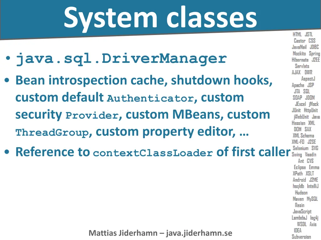 system classes