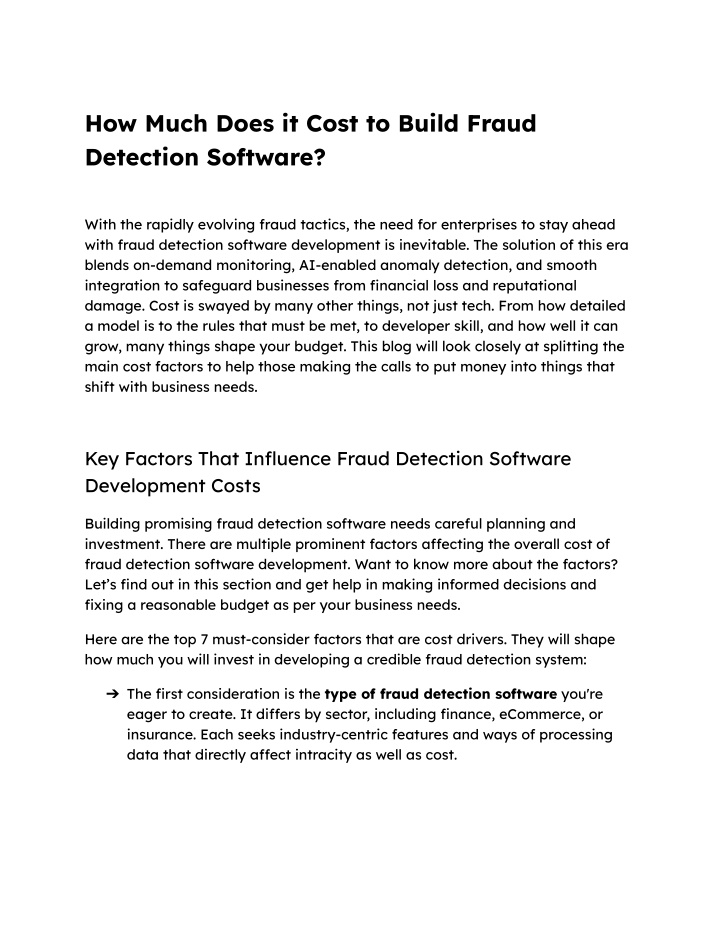 how much does it cost to build fraud detection