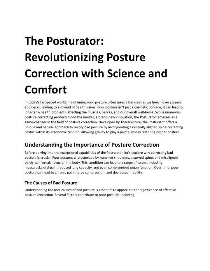 the posturator revolutionizing posture correction