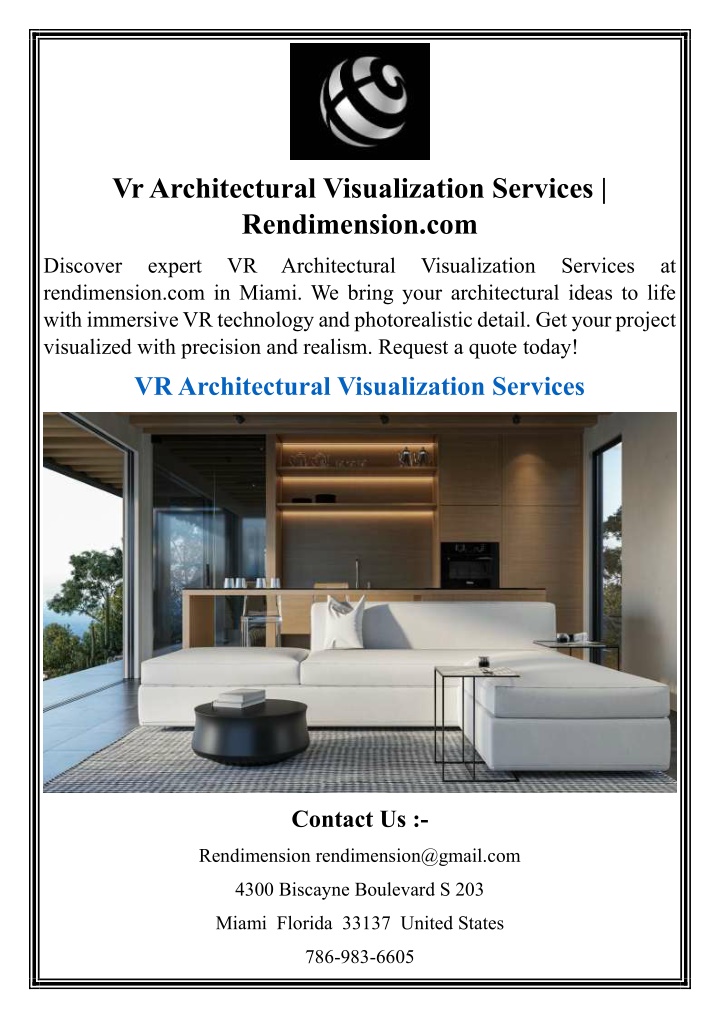 vr architectural visualization services