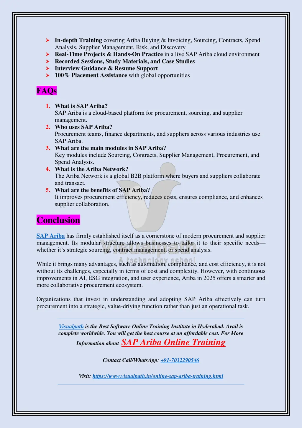 in depth training covering ariba buying invoicing