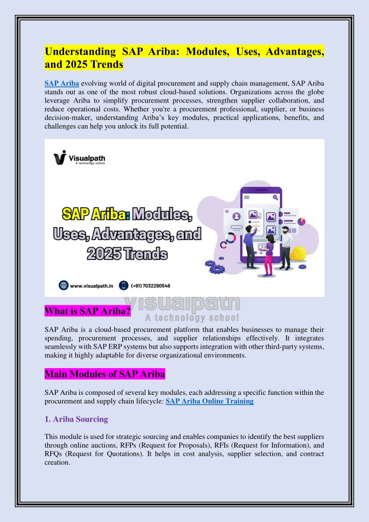 understanding sap ariba modules uses advantages