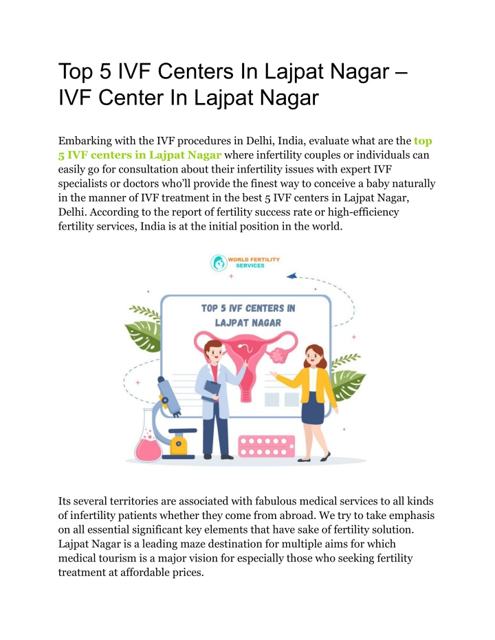 top 5 ivf centers in lajpat nagar ivf center