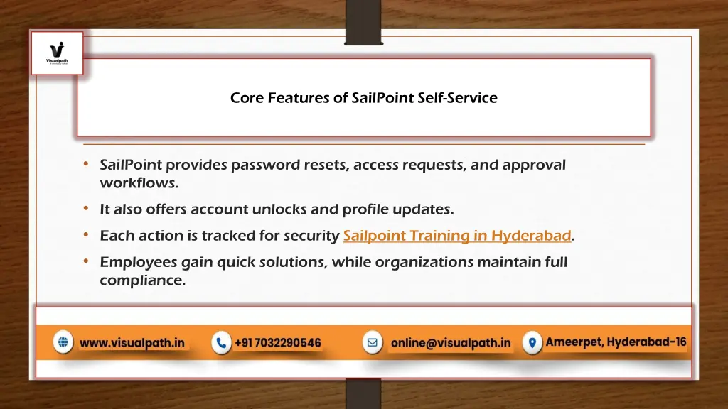 core features of sailpoint self service