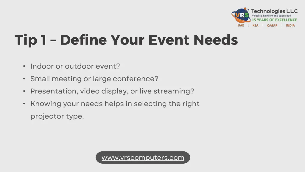 tip 1 define your event needs