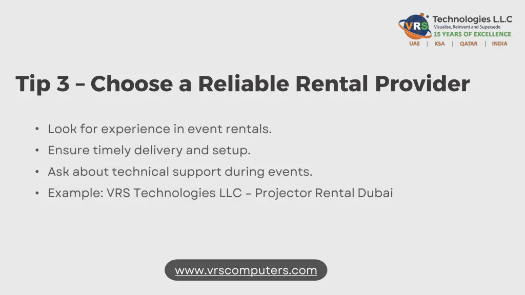 tip 3 choose a reliable rental provider