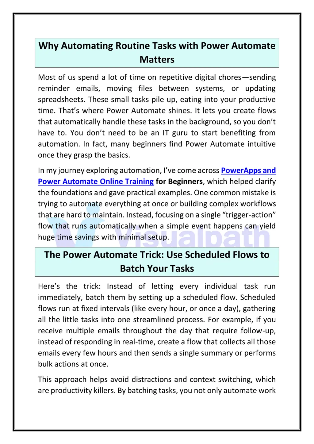 why automating routine tasks with power automate