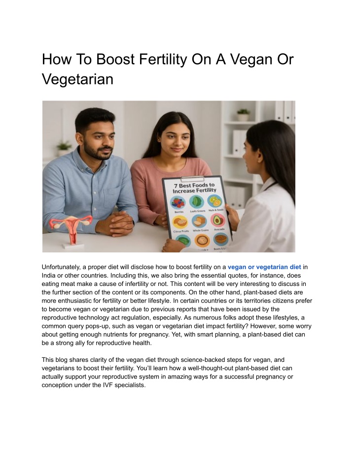 how to boost fertility on a vegan or vegetarian