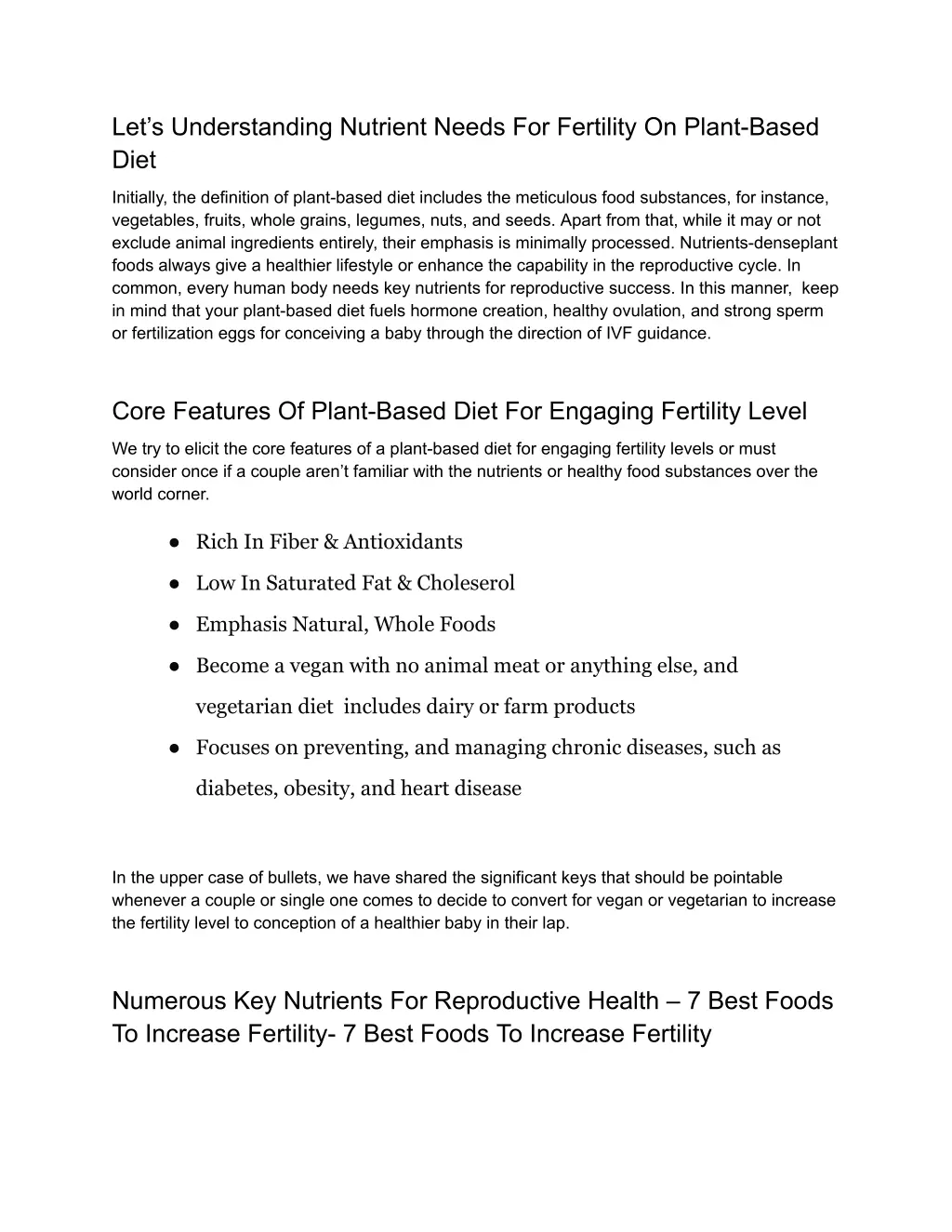 let s understanding nutrient needs for fertility