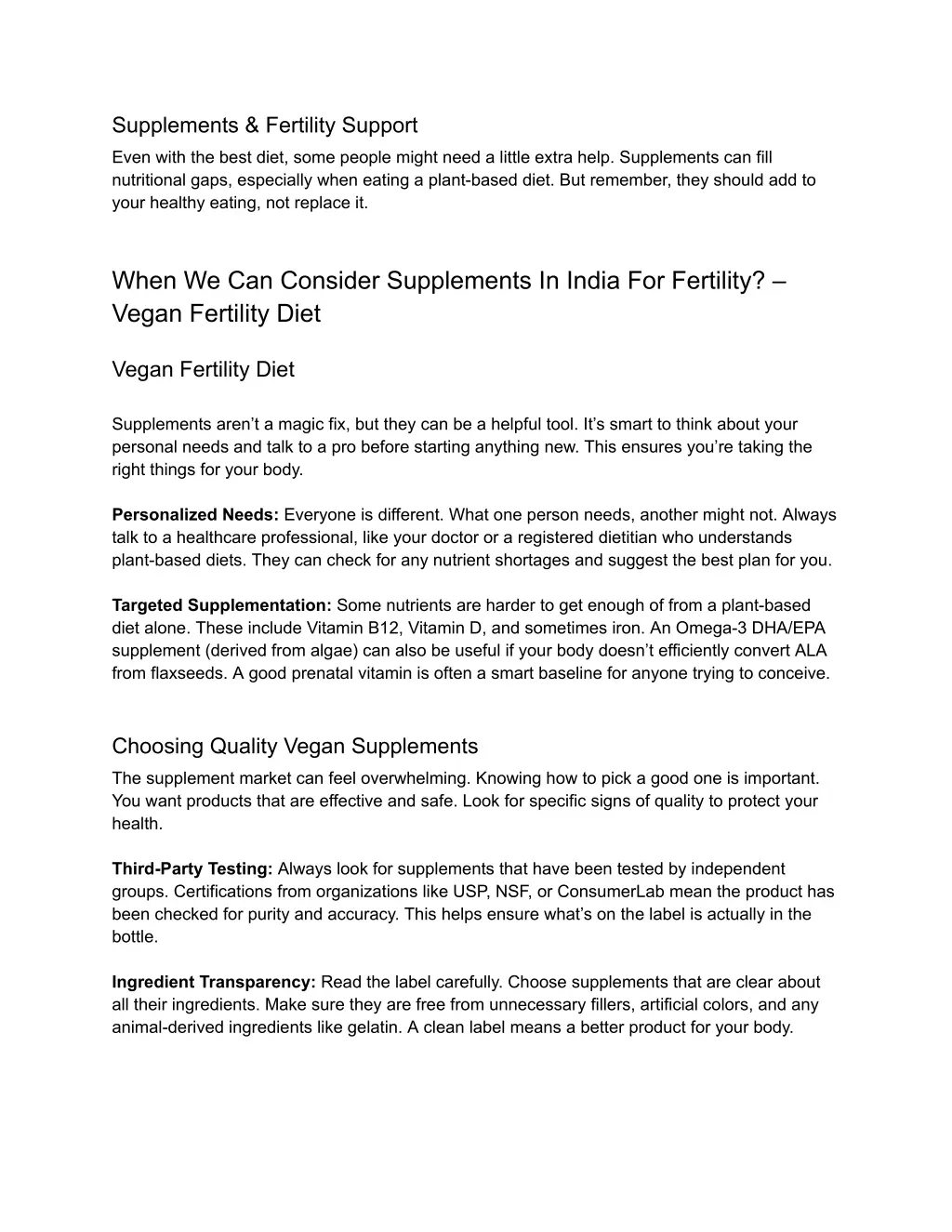supplements fertility support