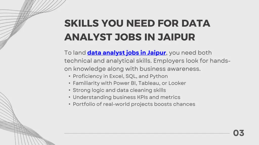 skills you need for data analyst jobs in jaipur