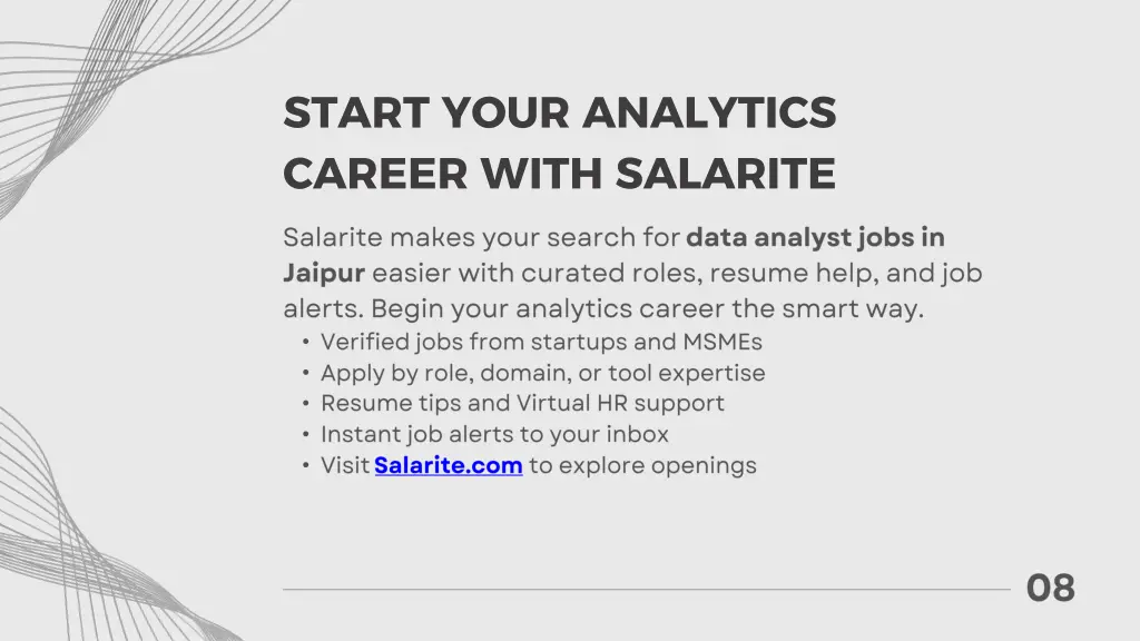 start your analytics career with salarite