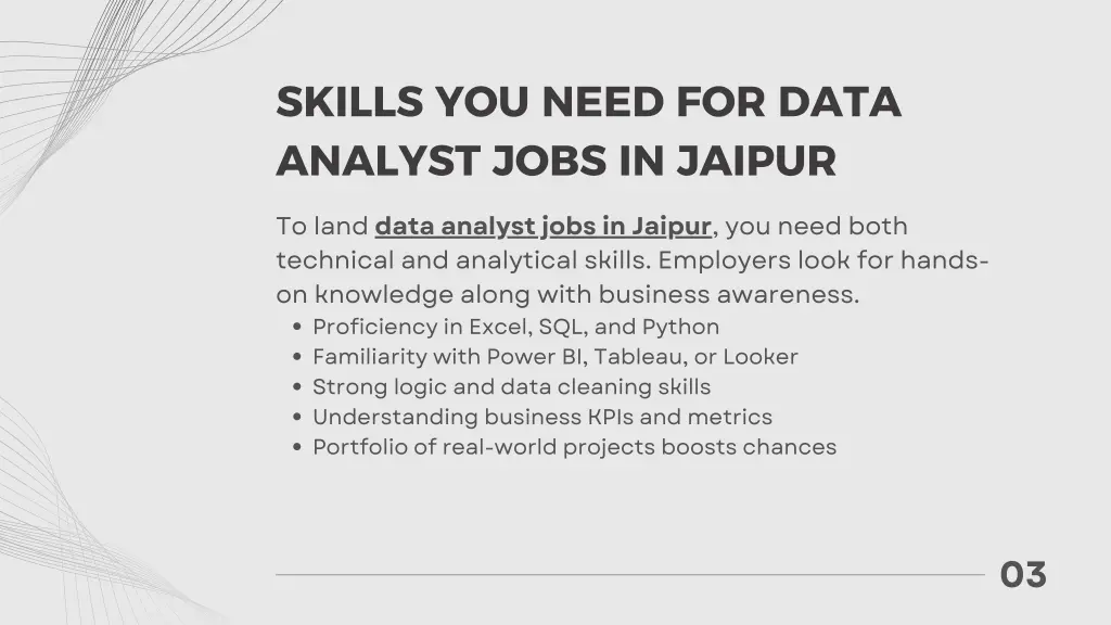 skills you need for data analyst jobs in jaipur