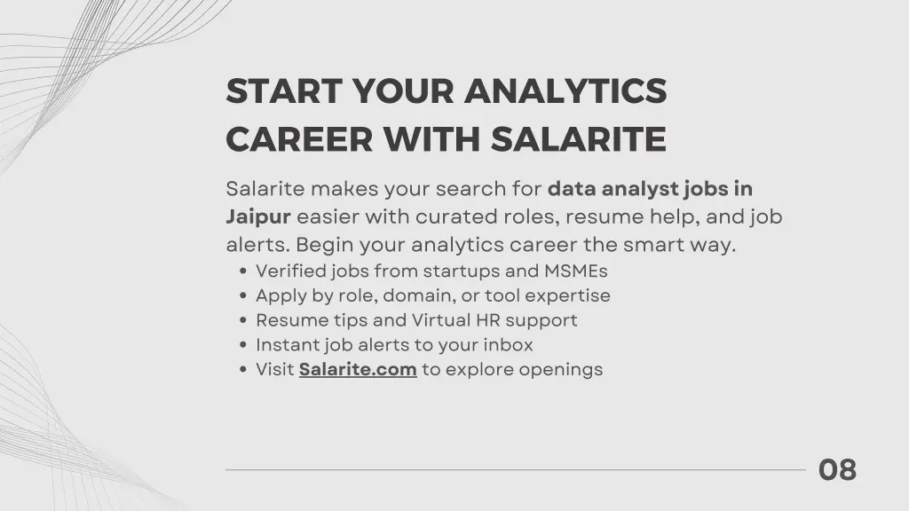 start your analytics career with salarite