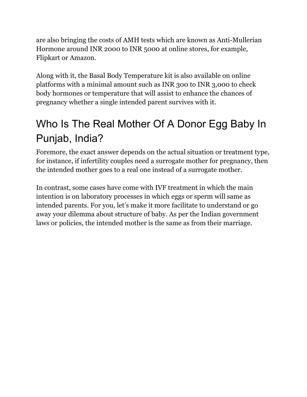 are also bringing the costs of amh tests which