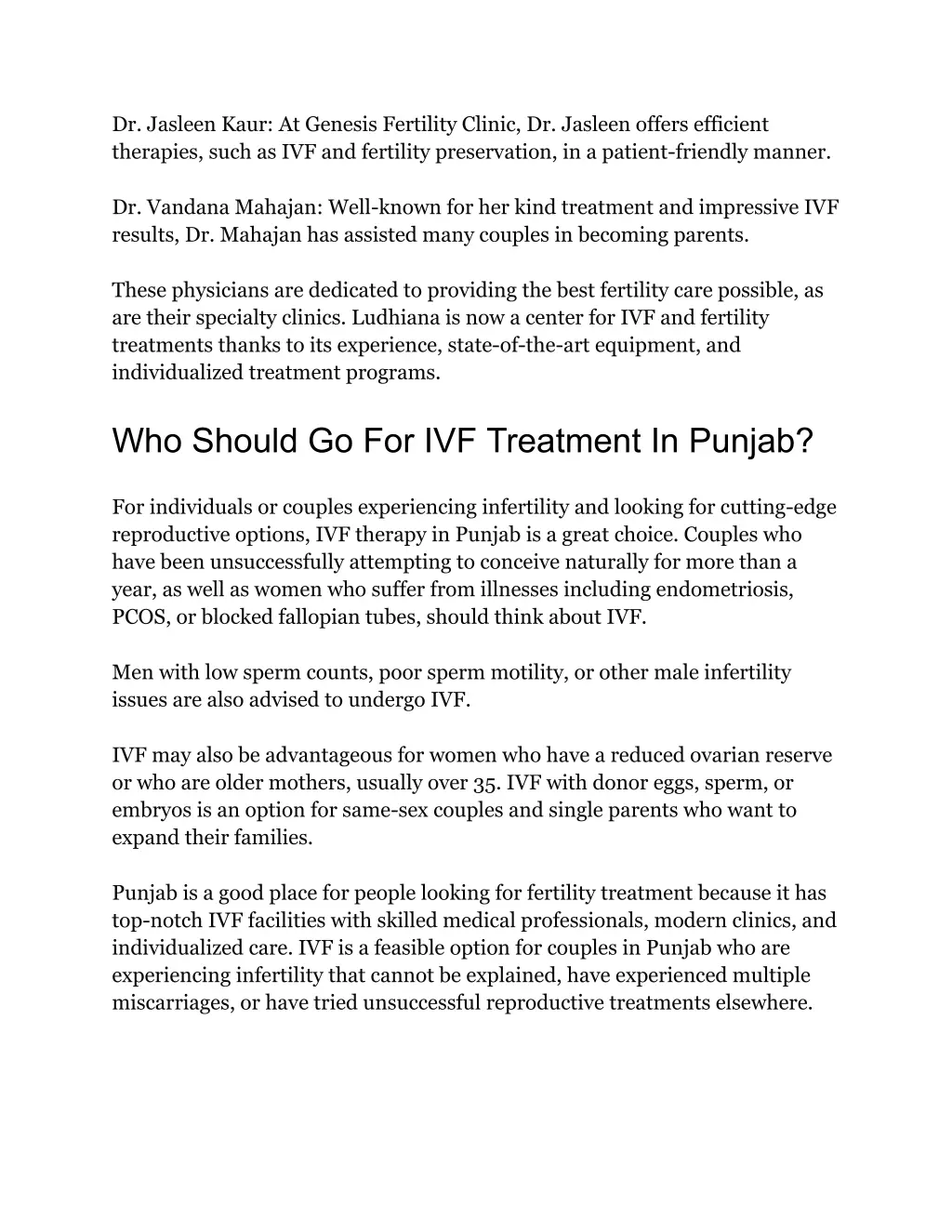 dr jasleen kaur at genesis fertility clinic