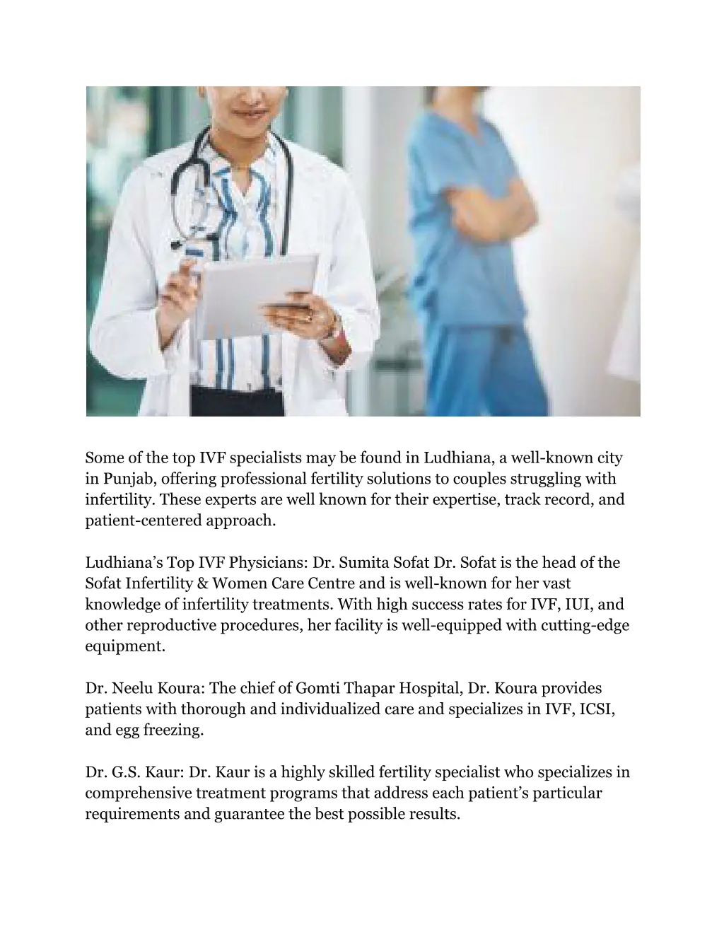 some of the top ivf specialists may be found