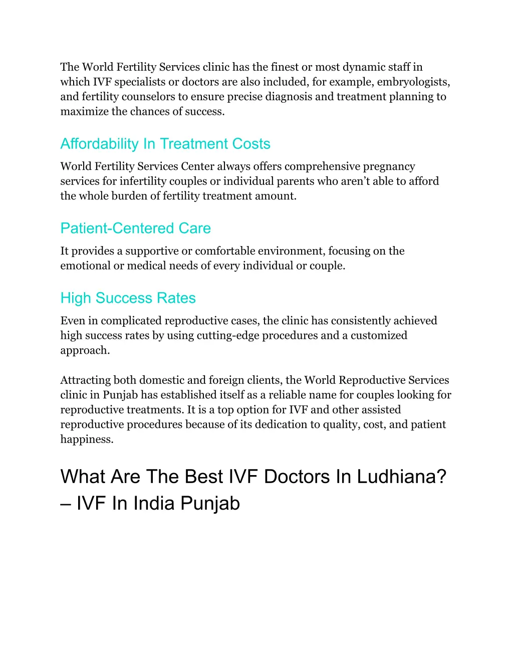 the world fertility services clinic