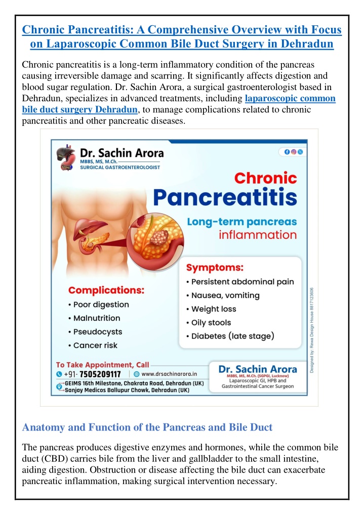 chronic pancreatitis a comprehensive overview