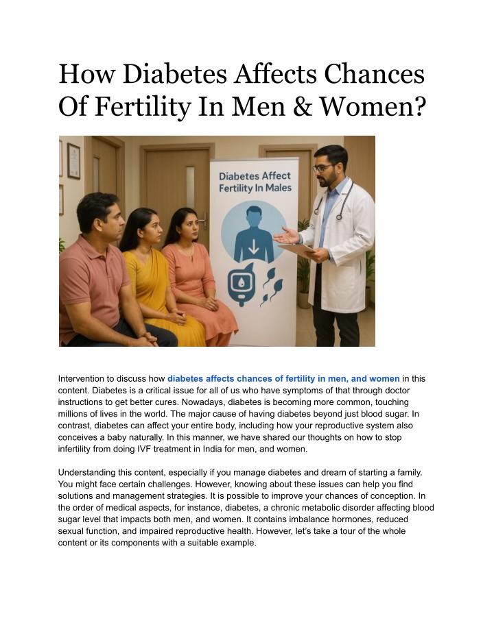 how diabetes affects chances of fertility