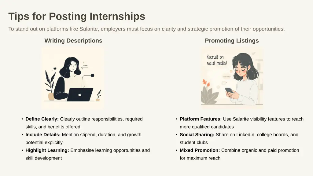 tips for posting internships