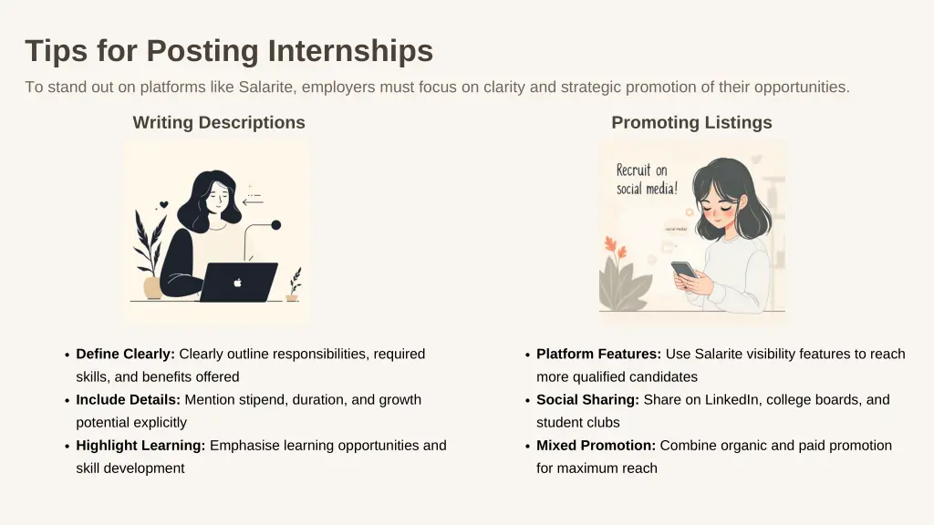 tips for posting internships