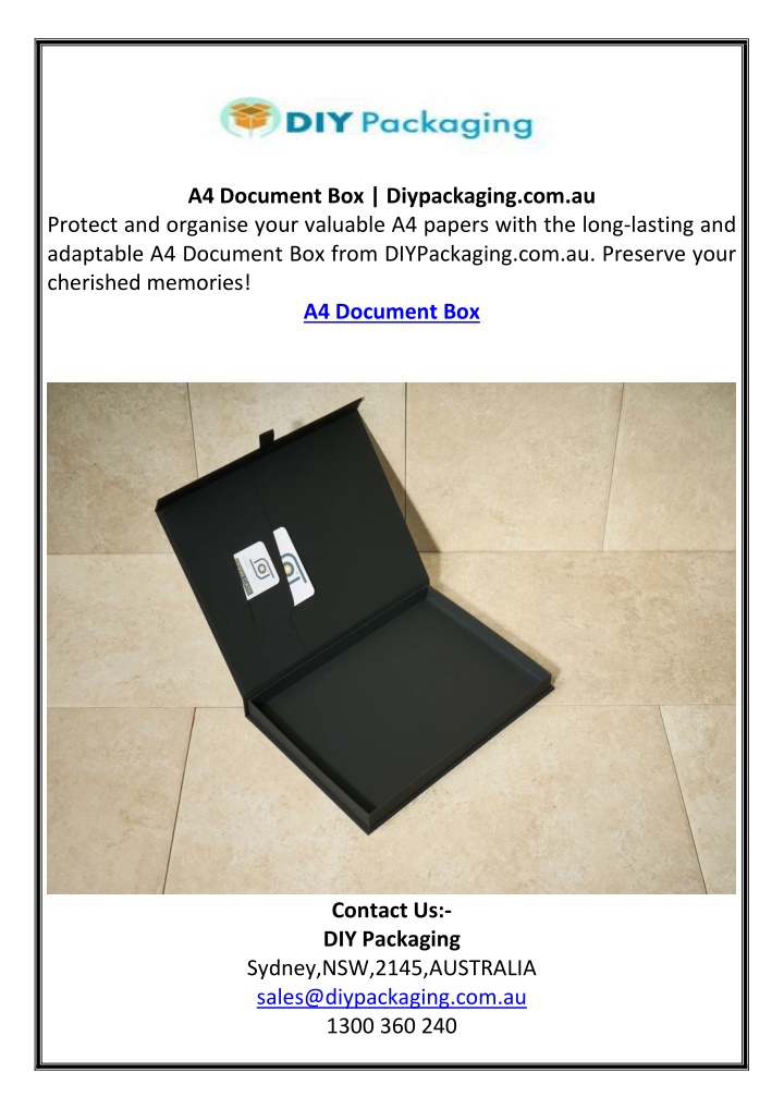 a4 document box diypackaging com au protect