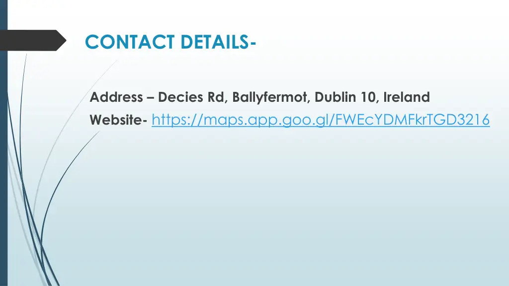 contact details