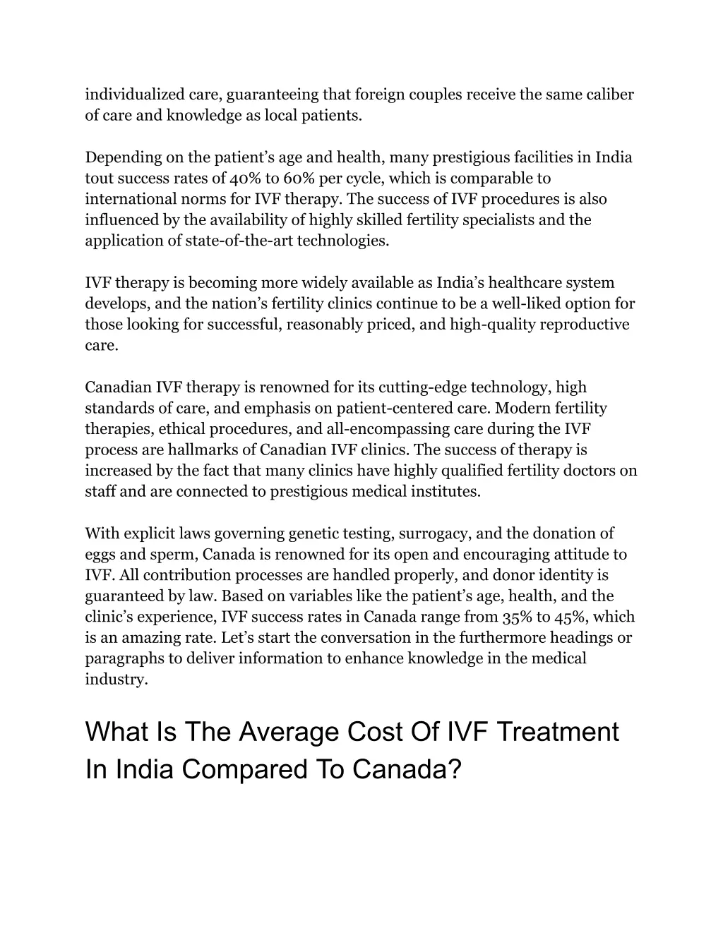 individualized care guaranteeing that foreign