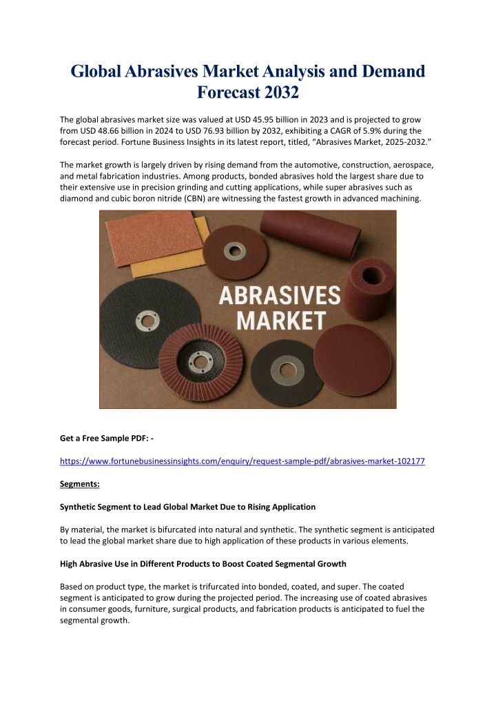 global abrasives market analysis and demand